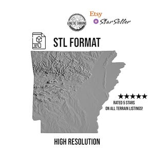 Modèle 3D STL de l'Arkansas, États-Unis pour impression 3D, travail du bois CNC