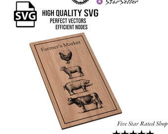 Farmer's Market SVG: Vintage Farm Animal Silhouettes (Digital Download)