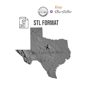 Modèle 3D STL du Texas - Lone Star State, États-Unis pour l'impression 3D, le travail du bois CNC