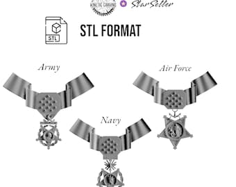 Military Medal of Honor STL File: 3D Printing, CNC, Laser (Digital Download)