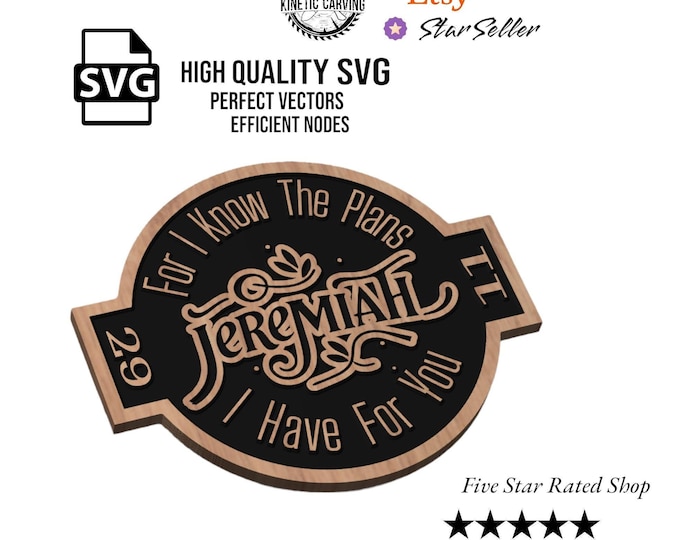 Jeremiah 29:11 Religion Design SVG File for Woodworking, CNC, Printing and Lasering