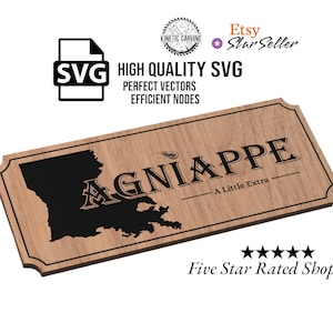 Louisiana &quot;Lagniappe&quot; Cajun SVG File for Woodworking, CNC, Printing and Lasering