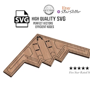 B-2 Spirit Bomber SVG File for Woodworking, CNC, Printing and Lasering