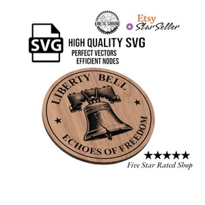 U.S. Liberty Bell SVG File for Woodworking, CNC, Printing and Lasering