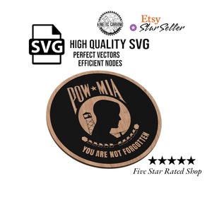 POW - Missing In Action Logo Military SVG File for Woodworking, CNC, Printing and Lasering