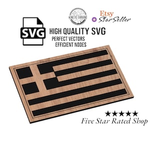 Griechenland Flagge SVG-Datei für Holzbearbeitung, CNC, Druck und Lasern