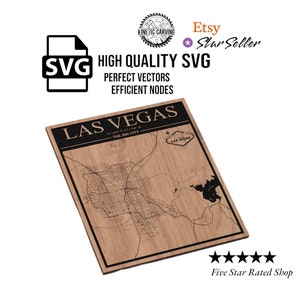 Las Vegas, Nevada Stadt Karte SVG-Datei für Holzbearbeitung, CNC, Druck und Lasern