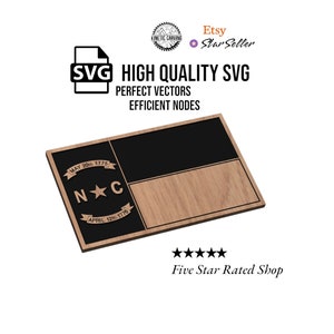 North Carolina State Flag SVG File for Woodworking, CNC, Printing and Lasering