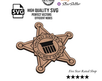 Secret Service Patch SVG File: CNC Laser Cut Design (Digital Download)