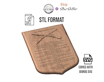 Infantrymans Creed STL & SVG File for CNC Woodworking (Digital Download)