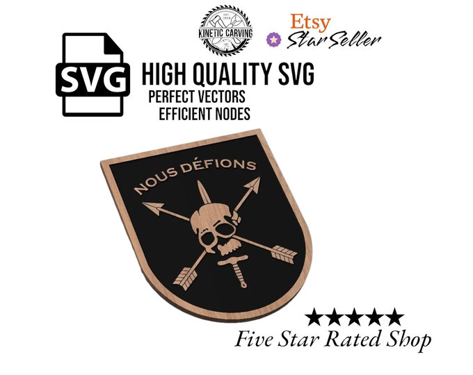 Special Forces Nous Defions Patch Logo Military SVG File for Woodworking, CNC, Printing and Lasering