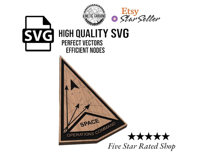 Space Force Operations Command Patch Military SVG File for Woodworking, CNC, Printing and Lasering
