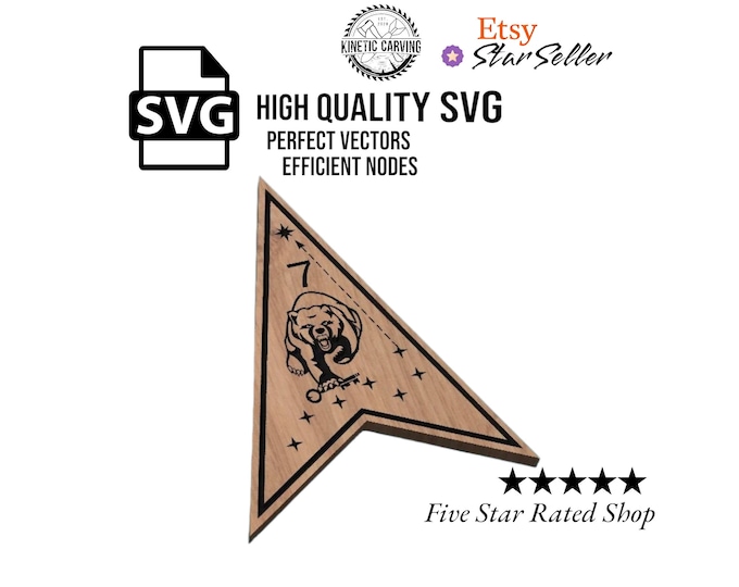 Space Force Delta 7 Command Patch Military SVG File for Woodworking, CNC, Printing and Lasering