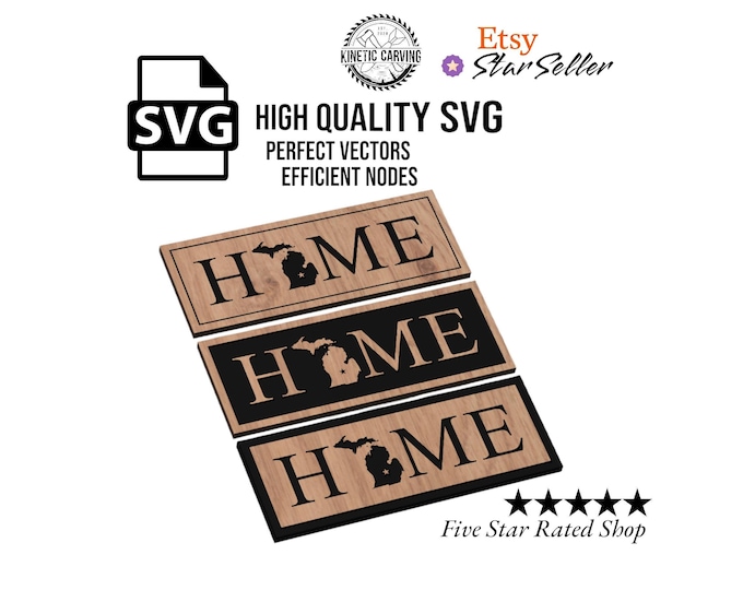 Michigan HOME Design SVG File Collection for Woodworking, CNC, Printing and Lasering