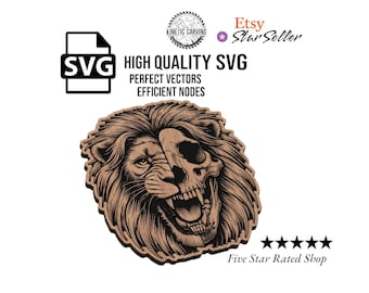 Lion Skull SVG File for Woodworking, CNC, Printing and Lasering (Digital Download)