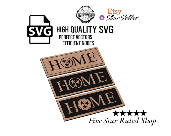 Tennessee HOME Design SVG File Collection for Woodworking, CNC, Printing and Lasering