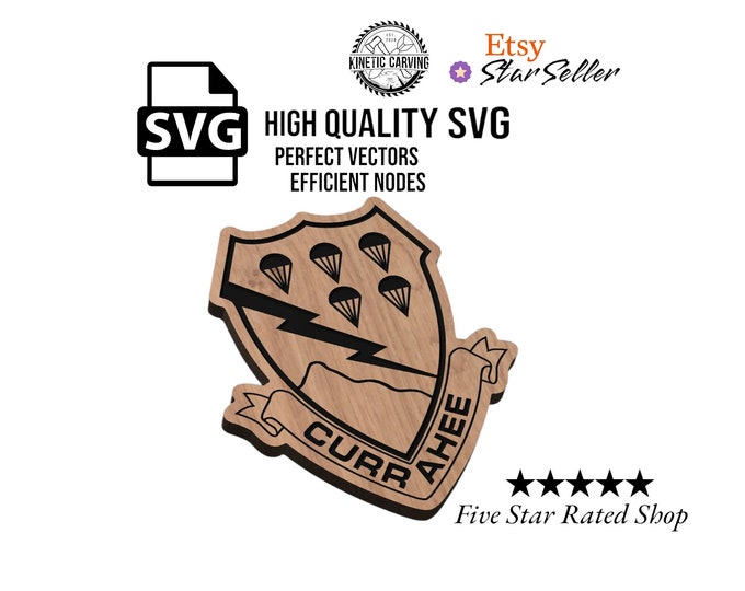 506th Infantry Regiment (Currahee), Logo Military SVG File for Woodworking, CNC, Printing and Lasering