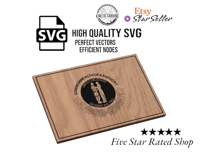 Kentucky Flag SVG File for Woodworking, CNC, Printing and Lasering