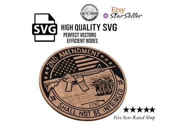 2nd Amendment SVG File: Laser Cut CNC Design (Digital Download)