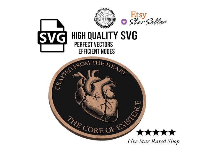 Anatomical Heart SVG File for Woodworking, CNC, Printing and Lasering