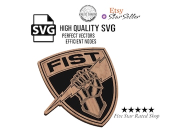 FIST Military Logo SVG File: CNC Laser Cut Patch (Digital Download)
