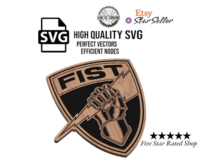 Forward Observer/Fires FIST Patch Logo Military SVG File for Woodworking, CNC, Printing and Lasering