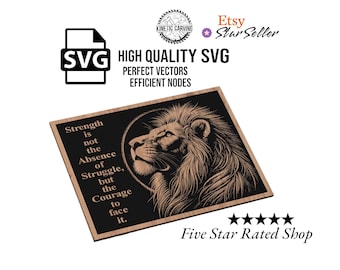 Lion Strength SVG File Collection for Woodworking, CNC, Printing and Lasering