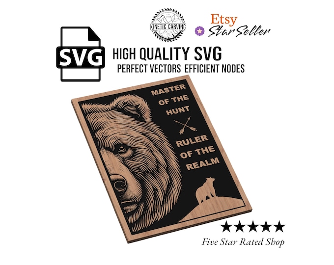 Bear Strength - Master Hunt SVG File Collection for Woodworking, CNC, Printing and Lasering