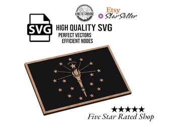 Indiana State Flag SVG File for Woodworking, CNC, Printing and Lasering (Digital Download)