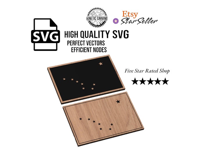 Alaska State Flag SVG File for Woodworking, CNC, Printing and Lasering