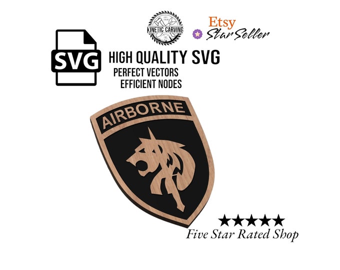 Special Operations Command - Africa (SOCAF) Airborne Patch Logo Military SVG File for Woodworking, CNC, Printing and Lasering