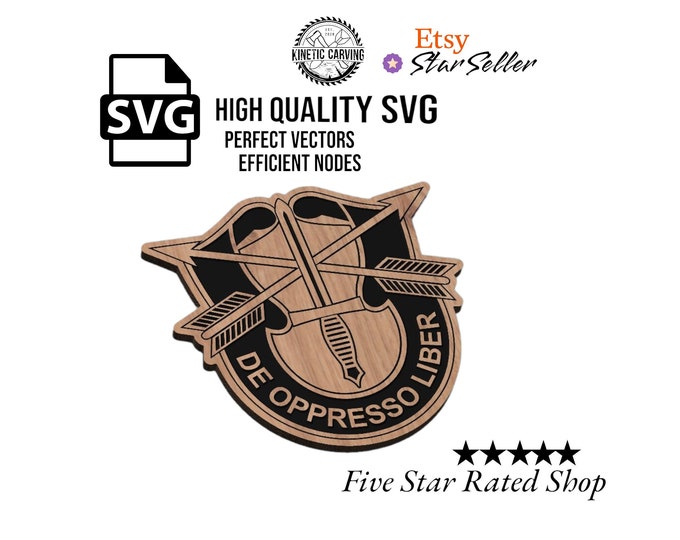 De Oppresso Liber Patch SVG File for Woodworking, CNC, Printing and Lasering