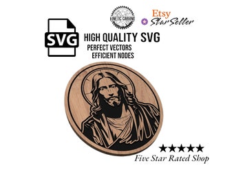 Christ Pantocrator SVG File for Woodworking, CNC, Printing and Lasering