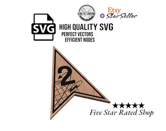 Space Delta 2 Patch SVG | CNC Laser Cut File, Wood Wall Art, Glowforge Engraving, LightBurn Ready