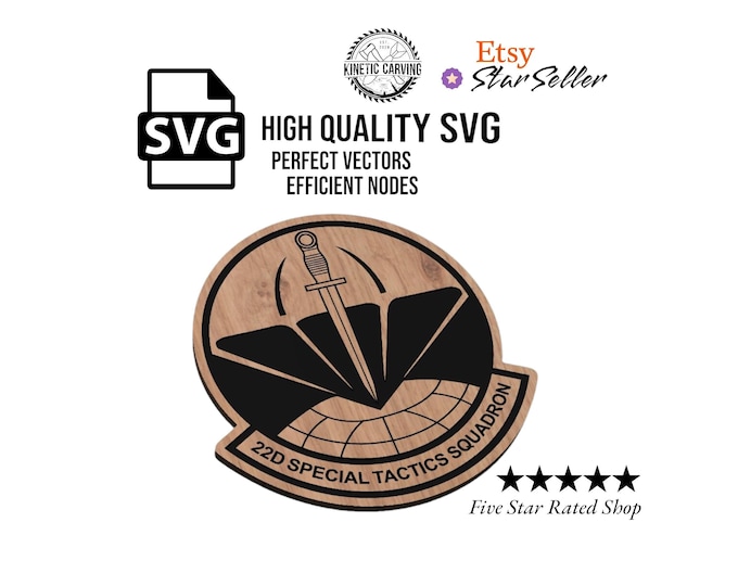 22nd Special Tactics Squadron (STS) Patch Military SVG File for Woodworking, CNC, Printing and Lasering