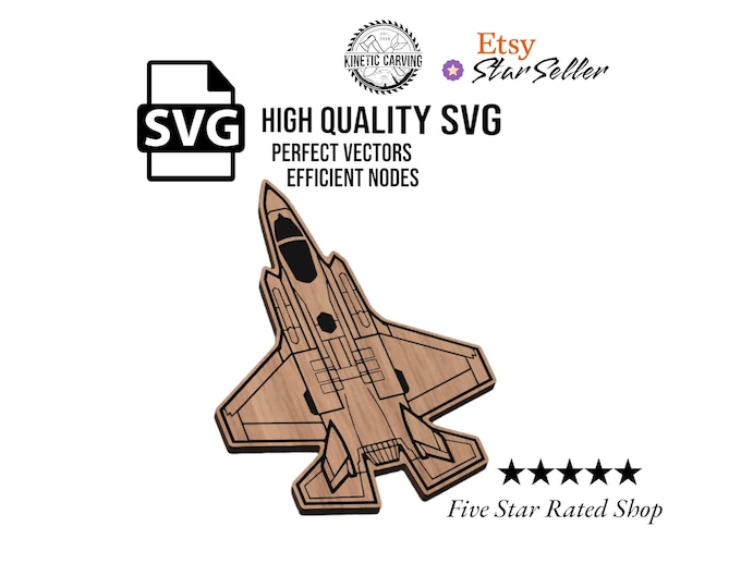 F-35 Lightning SVG File for Woodworking, CNC, Printing and Lasering