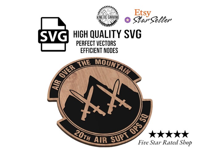 20th Air Support Operations Squadron (ASOS) Patch Military SVG File for Woodworking, CNC, Printing and Lasering