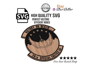 26th STS Patch - Military SVG | CNC Laser Cut File, Wood Wall Art, Glowforge Engraving, LightBurn Ready