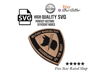 Military Working Dog (MWD) SVG File for Woodworking, CNC, Printing and Lasering