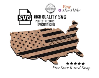 United We Stand Flag SVG File for Woodworking, CNC, Printing and Lasering