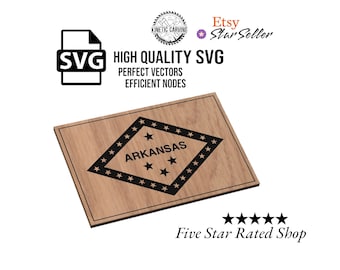 Arkansas State Flag SVG File for Woodworking, CNC, Printing and Lasering