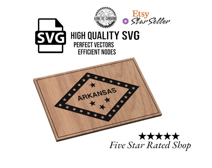 Arkansas State Flag SVG File for Woodworking, CNC, Printing and Lasering