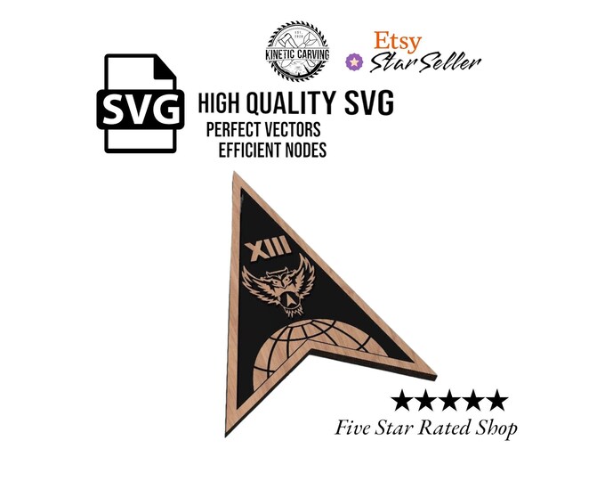 Space Force Delta 13 Command Patch Military SVG File for Woodworking, CNC, Printing and Lasering