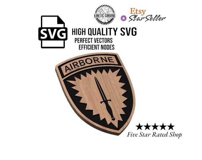 Special Operations Command - Europe (SOCEUR) Airborne Patch Logo Military SVG File for Woodworking, CNC, Printing and Lasering