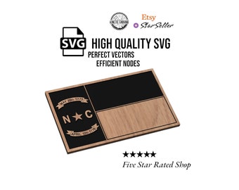 North Carolina State Flag SVG File for Woodworking, CNC, Printing and Lasering