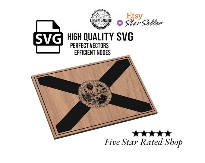 Florida State Flag SVG File for Woodworking, CNC, Printing and Lasering