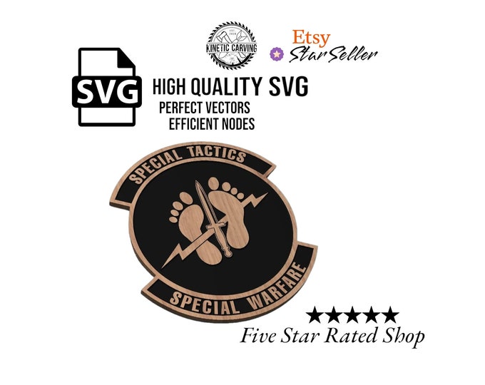 Air Force Special Tactics (Green Feet) Patch Military SVG File for Woodworking, CNC, Printing and Lasering