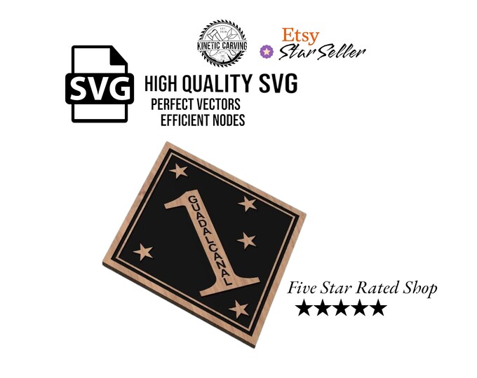 1st Division Patch Military SVG File for Woodworking, CNC, Printing and Lasering