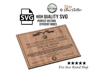 Air Medal Military Award Plaque SVG File for Woodworking, CNC, Printing and Lasering