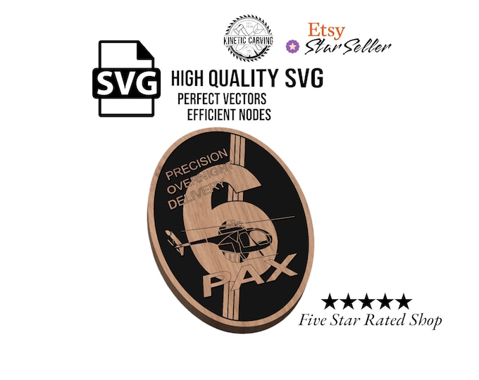 Six Pax Patch Military SVG File for Woodworking, CNC, Printing and Lasering